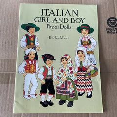 Italian Girl Boy Paper Dolls Book NOS 1993 Kathy Allert Vintage Unused Complete