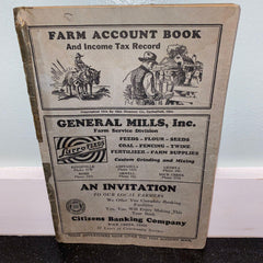 1944 Farm Account Book Springfield Ohio partially used vintage