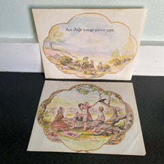 Hot July Brings Picnic Joys 1957 print Tasha Tudor set