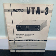 Narco VTA-3 VHF Transmitter Service Operation Manual Fort Washington PA 1957