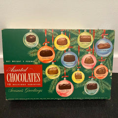 Assorted Chocolates 5 Pounds Box Christmas 1950s vintage Kroger Cincinnati Ohio