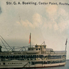 Cedar Point Steamer Postcard Divided Back Vintage Steamship GA Boeckling