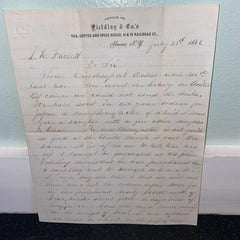 Fielding & Co Elmira NY 1866 Vintage Letterhead Tea Coffee Spices