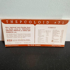 Sivad Thepcoloid #71 Supplement Ink Blotter Highland Park MI 1940s Vintage Advertising