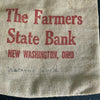 The Farmers State Bank Ohio New Washington Vintage Cash Bag