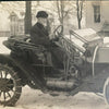 Antique Car RPPC Old Man Beard Real Photo Postcard Vintage Early 1900s Winter